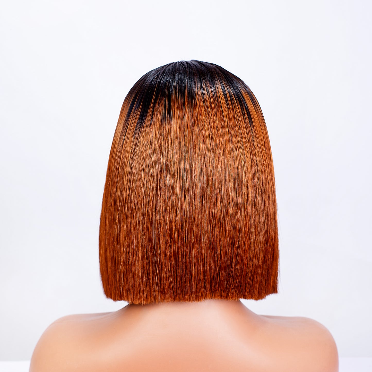 Hairporium Super Double Drawn Vietnamese Bone Straight Wig – 100% Raw Virgin Hair, Honey Brown 1B/30, Glueless Precut Blunt Cut Bob with HD Transparent Lace Closure (10-inch)