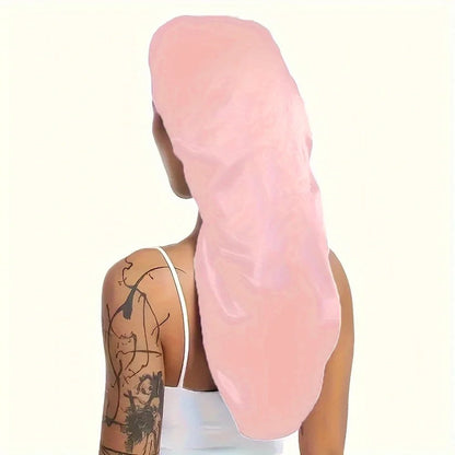 Hairporium Silky Long Bonnet: Solid Color Night Cap for Women's Overnight Hair Care