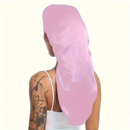 Hairporium Silky Long Bonnet: Solid Color Night Cap for Women's Overnight Hair Care