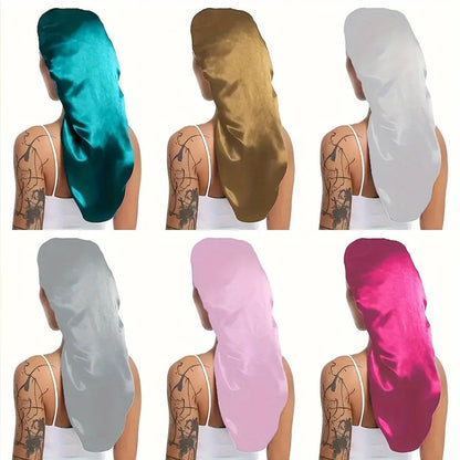 Hairporium Silky Long Bonnet: Solid Color Night Cap for Women's Overnight Hair Care