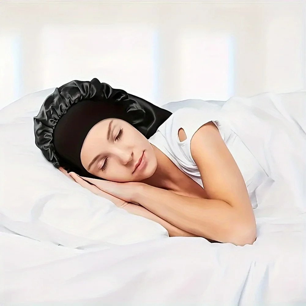 Hairporium Silky Long Bonnet: Solid Color Night Cap for Women's Overnight Hair Care