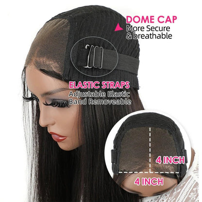 Hairporium Super Double Drawn Vietnamese Bone Straight Hair Wig - 100% Raw Virgin Hair, Glueless, Precut, Wear & Go, Blunt Cut Bob, Pre-Plucked, Transparent HD Lace Closure, 10-inch, Honey Brown 1B/30