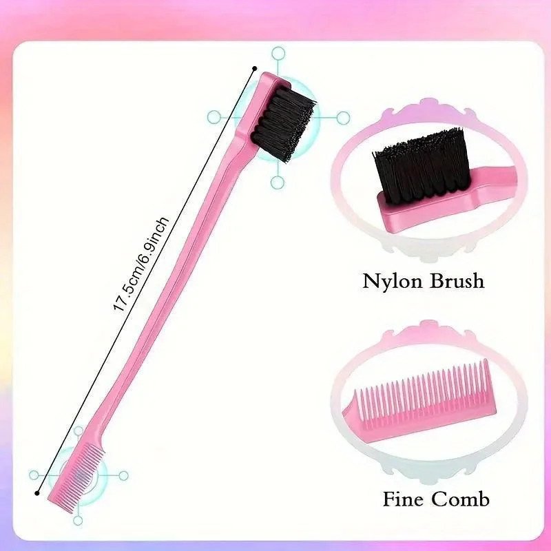 11-Piece Hair Styling Kit - Detangling & Anti-Static Combs Edge Brush Scalp Massager Clips & Spray Bottle Hairdressing Tools