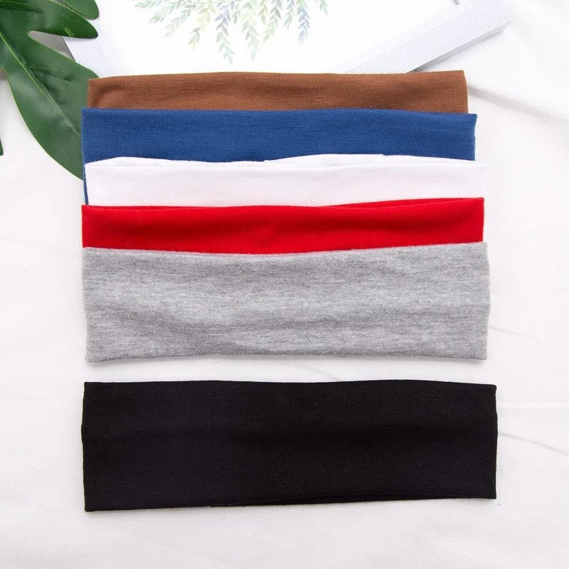 Hairporium Elastic Cotton Fashion Headbands – Soft Stretch Hair Bands for Fitness, Yoga, Makeup & Everyday Style